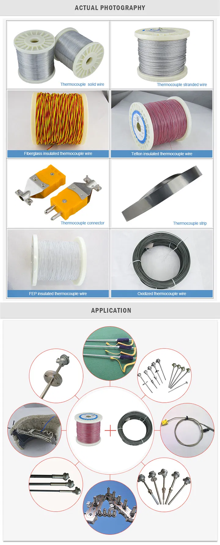 Tankii E loại Chromel Constantan Bare Thermocouple Wire 1